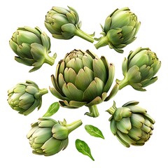 Obraz premium artichokes on a white background