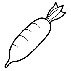 Daikon radish line art vector