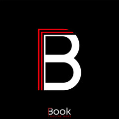 Logo design graphic concept creative premium vector stock image top sell initial B font sans serif sheet paper book layer lines page learn stationery