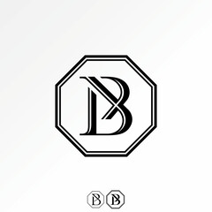 Logo design graphic concept creative premium vector stock image top sell initial B font serif cut out line elegant store royal monogram premium style