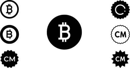 Bitcoin and Crypto Currency Logos - Vector Illustration