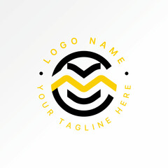 Logo design graphic concept creative premium vector stock image top sell initial CM or MC font line circle motif pattern aesthetic sport brand fitness