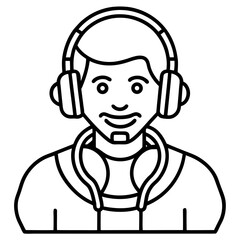 DJHeadphoneSVG line art vector