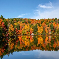 Obraz premium autumn trees on the lake