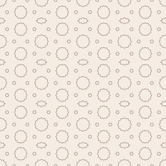 Delicate Geometric Floral Pattern in Neutral Beige Tones. playful rustic repeat simple badge outlines grid. Sun star burst Medallion Motif seamless pattern background. 
