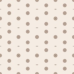 Floral Pattern. Delicate tribal sun motifs folk grid. Handdrawn rustic medallion star seamless pattern background vintage.