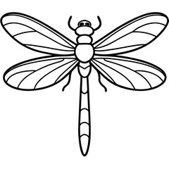 Dragonfly line art vector