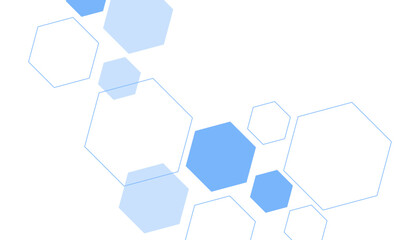 Geometric abstract background with blue hexagons. Computer network concept. Medical, technology or science design