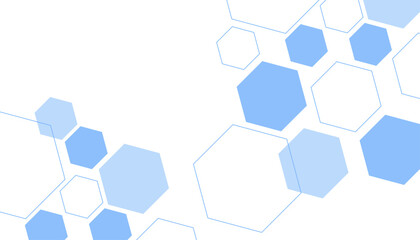 Geometric abstract background with blue hexagons. Computer network concept. Medical, technology or science design