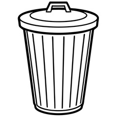 Dustbin line art vector