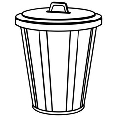 Dustbin line art vector