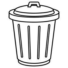 Dustbin line art vector