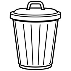 Dustbin line art vector