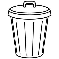 Dustbin line art vector