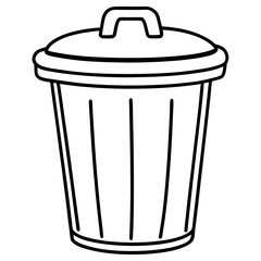 Dustbin line art vector