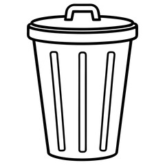 Dustbin line art vector