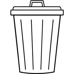Dustbin line art vector