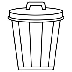 Dustbin line art vector