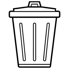 Dustbin line art vector