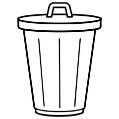 Dustbin line art vector