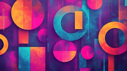 The stock photo shows a vibrant, seamless texture composed of interlocking abstract geometric shapes.