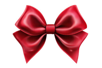 Elegant Red Silk Bow Ribbon Perfect for Valentine s Day Gifts and Festive Decorations on transparent background
