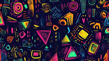 Naklejka premium The stock photo showcases a seamless texture composed of intricate, hand-drawn geometric shapes.