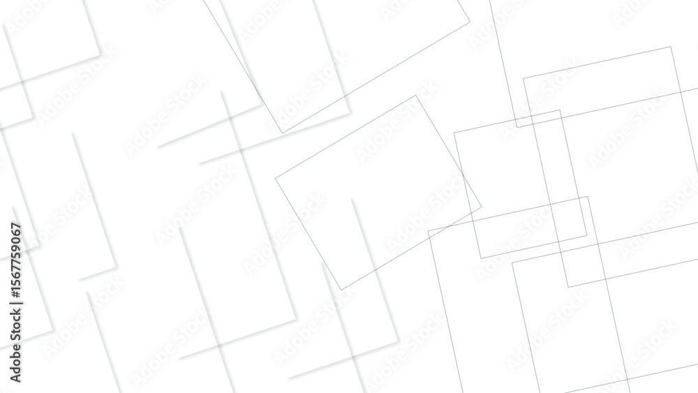 Aufkleber abstract white and grey color geometric background with shadow.., modern white and light grey square