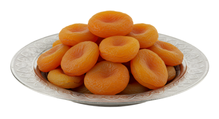 Dried Apricots Served on Turkish Silver Plated Dish