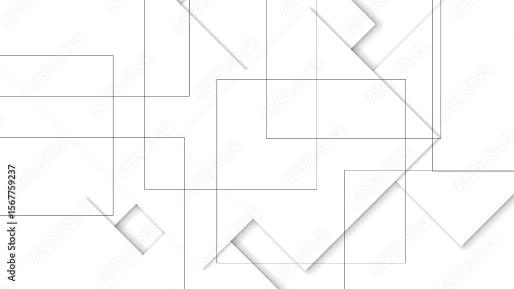 Poster abstract white and grey color geometric background with shadow.., modern white and light grey square