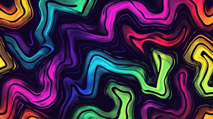 Fototapeta premium The stock photo shows a seamless, abstract zigzag pattern drawn in a textured, hand-drawn style.
