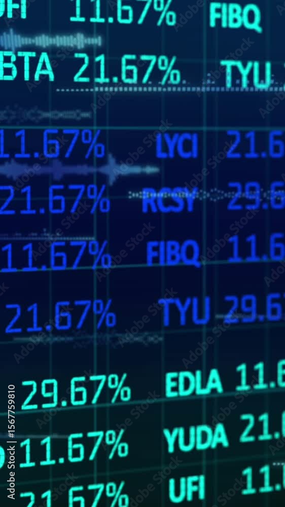 Poster animation of data processing over blue background