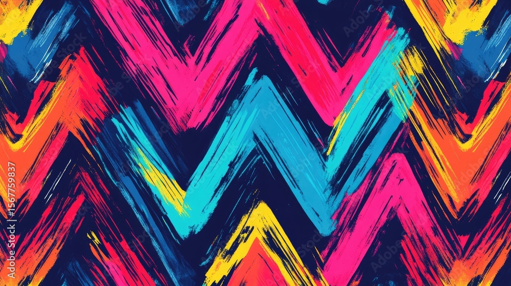 Poster the stock photo shows a seamless, abstract zigzag pattern created with a hand-drawn texture.