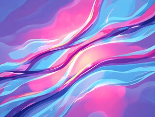 Naklejka premium Abstract liquid waves glowing in pink and blue