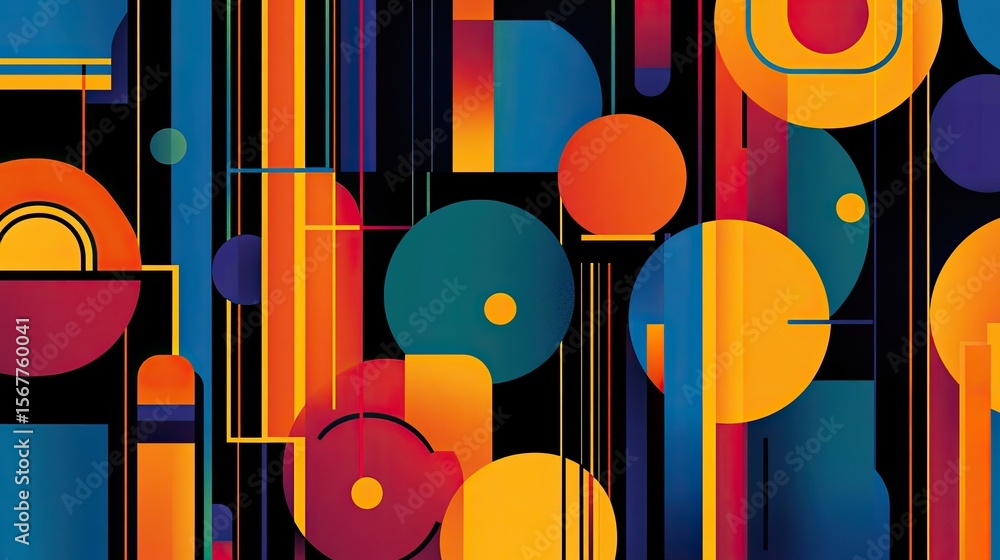 Poster the stock photo shows a bold, seamless texture composed of abstract lines and circles.