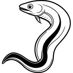 Eel line art vector