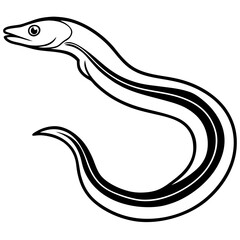 Obraz premium Eel line art vector