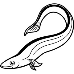 Eel line art vector