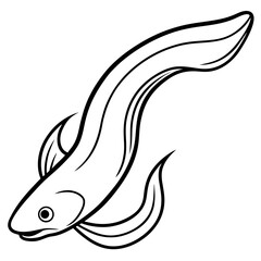Eel line art vector