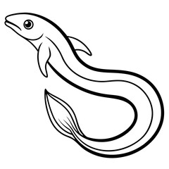 Eel line art vector