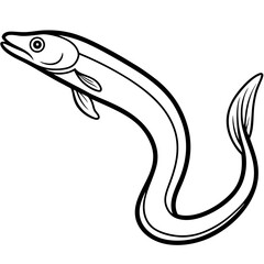 Eel line art vector