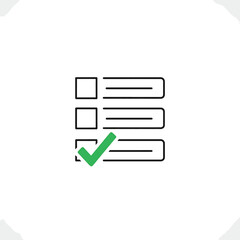 Checklist with green checkmark and blank lines task done