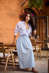 Elegant Outdoor Fashion A Stylish Woman Looking Fabulous in a Casual Yet Chic Look