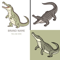 Fototapeta premium cartoon crocodile with a big smile