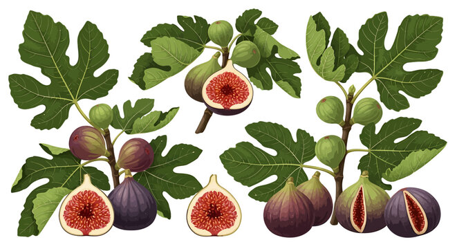 Figs on branch illustration