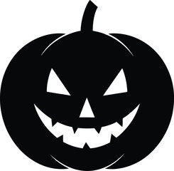 Spooky jack o lantern with an evil grin halloween icon design