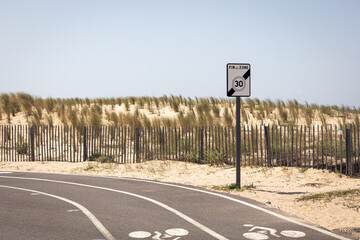 road in the the coast in Soulac, France