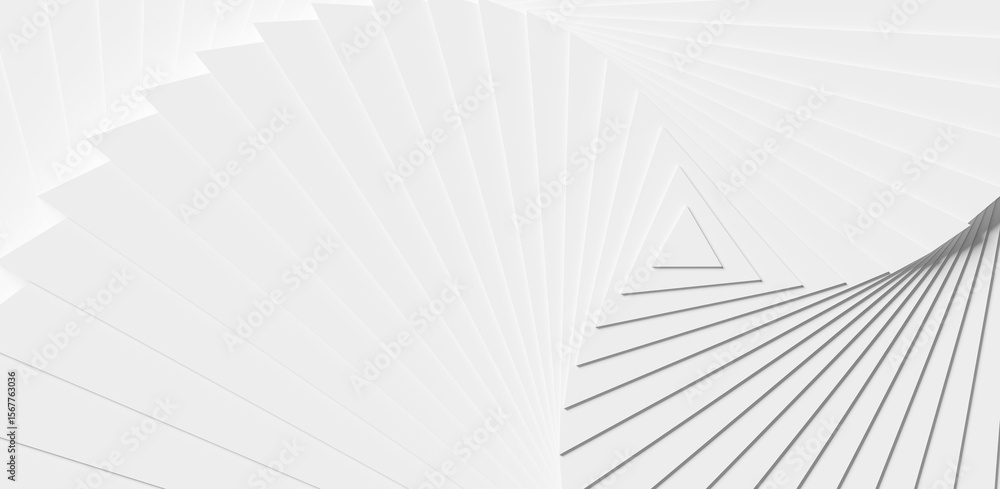Poster modern minimal white rotated triangle polygon geometry stack background flat lay top view from above