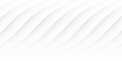 Row of white soft curves, waves or dunes geometrical background wallpaper banner, flat lay top view