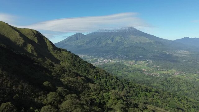drone view  landscape with mountains
